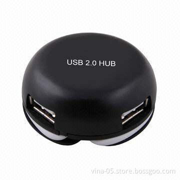 High Speed Mini 4 Port USB, 2.0 Hub for Laptop